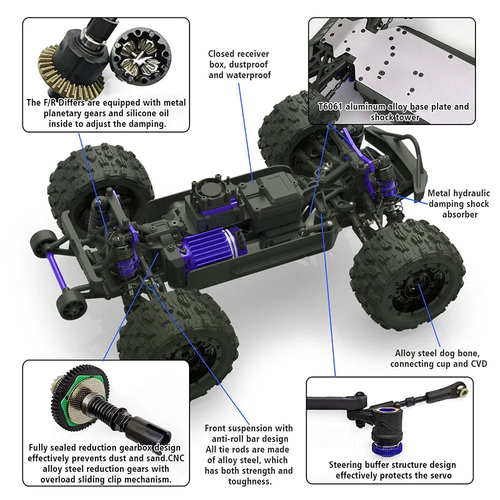 JIUSI Four Wheel Drive Brushless Motor Remote Control Racing Car