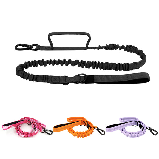 Petavel Adjustable Double Handle Nylon Dog Leash Quick Release Clip