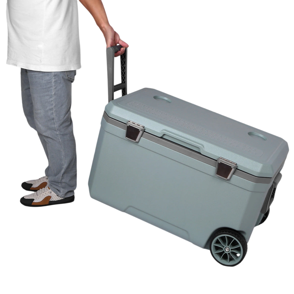 Portable Wheeled Insulated Cooler Box For Outdoor Camping