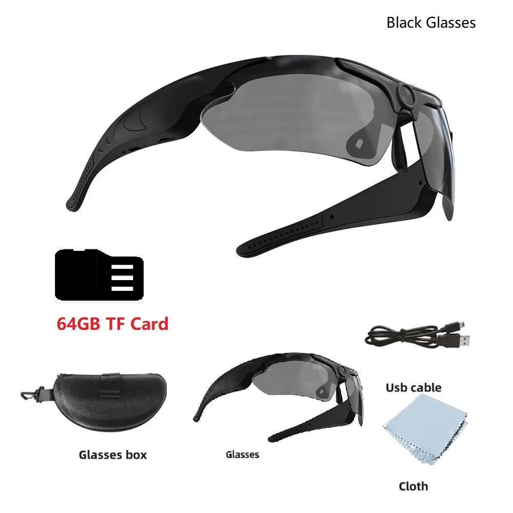 KIDKD Smart Glasses With 1080P Mini Camera For Outdoor Cycling