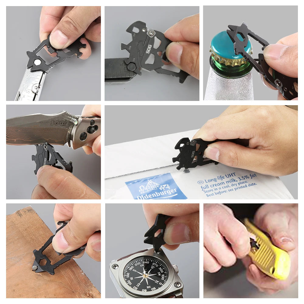 SOG Macv Pocket Multi Tool Stainless Steel Keychain Gadget