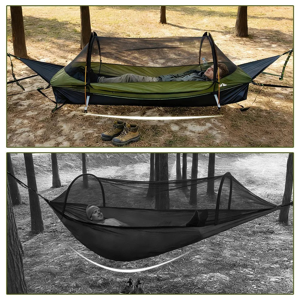 Night Cat Flat Lay Hammock Tent With Mosquito Net Rainfly