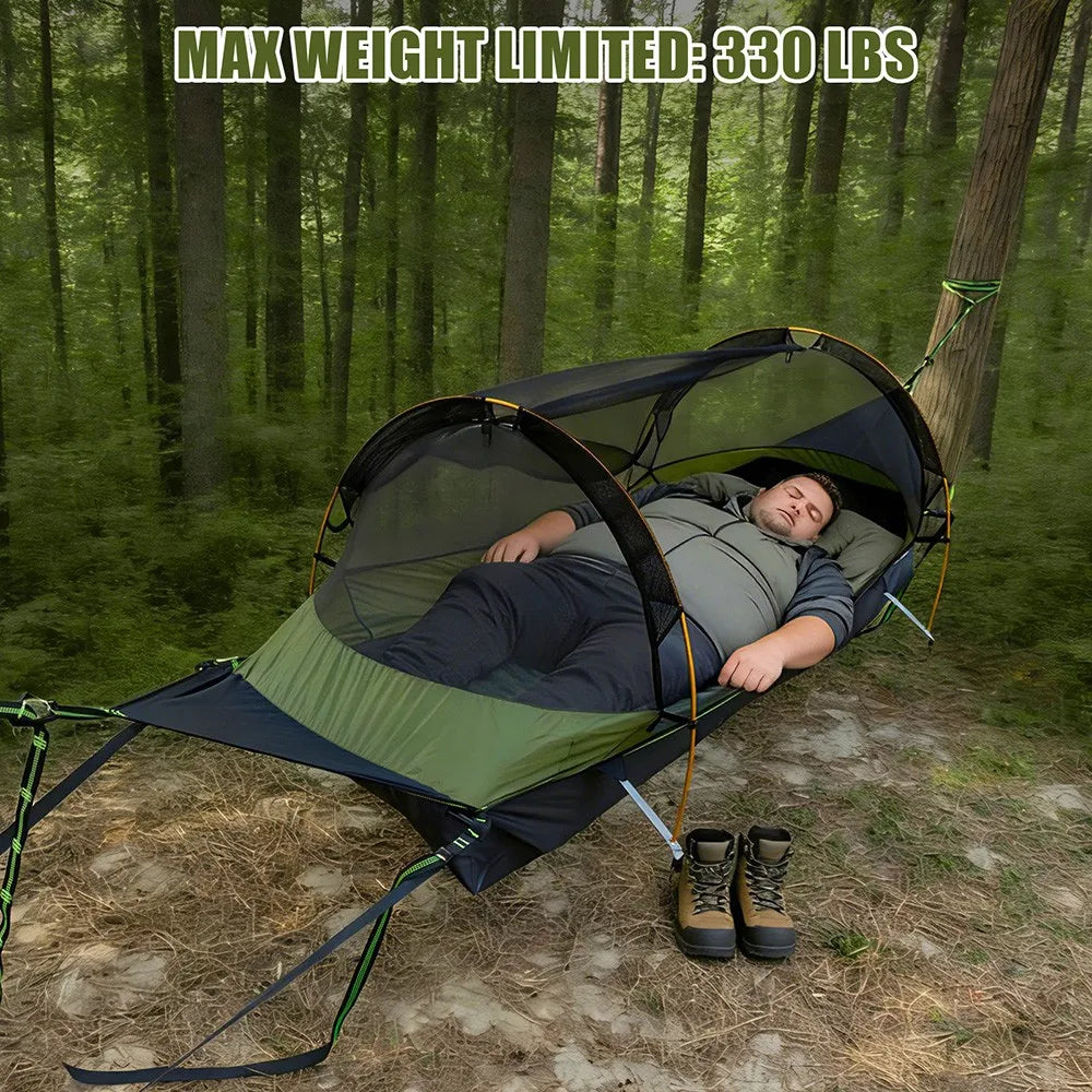 Night Cat Flat Lay Hammock Tent With Mosquito Net Rainfly