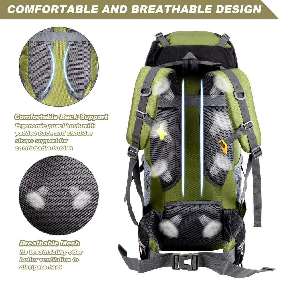 Night Cat Lightweight Hiking Backpack With Rain Cover For Travel