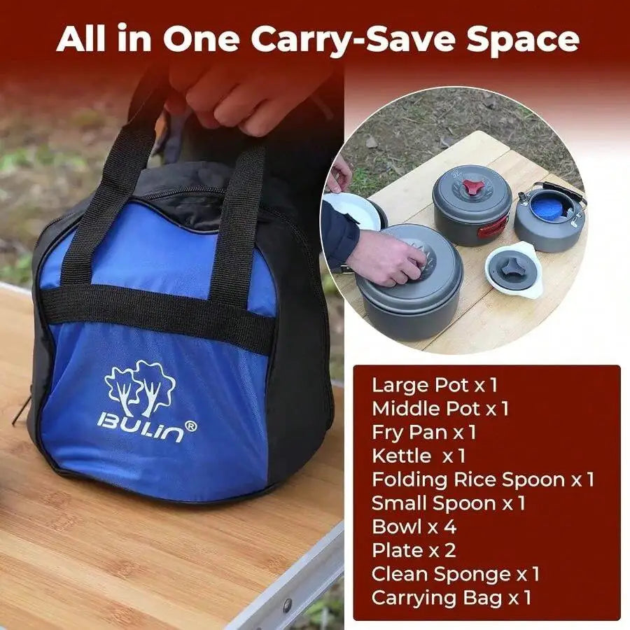 Lightweight Camping Cookware Set For Backpacking And Hiking