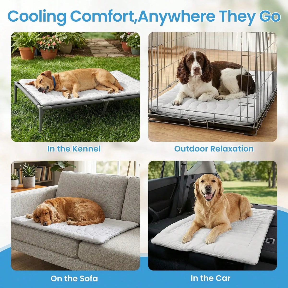 Durable Non Slip Cooling Pet Bed Washable Self Cooling Pad
