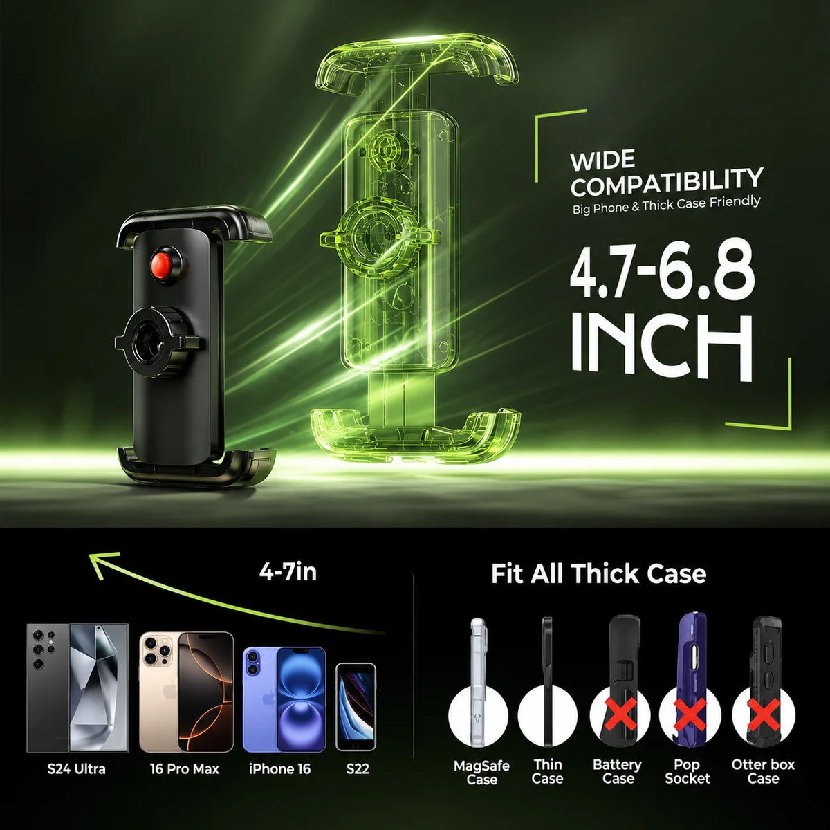 Universal Bike Phone Holder Handlebar Mount Shockproof Secure Stand
