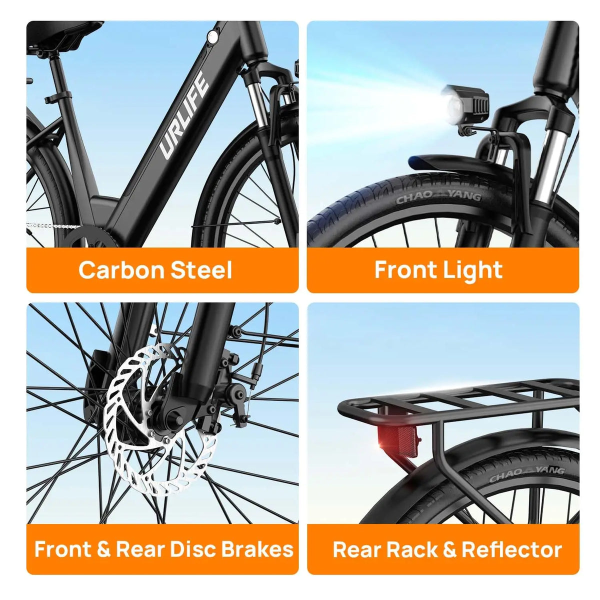 Urlife E26 City Electric Bicycle With 48V Removable Battery