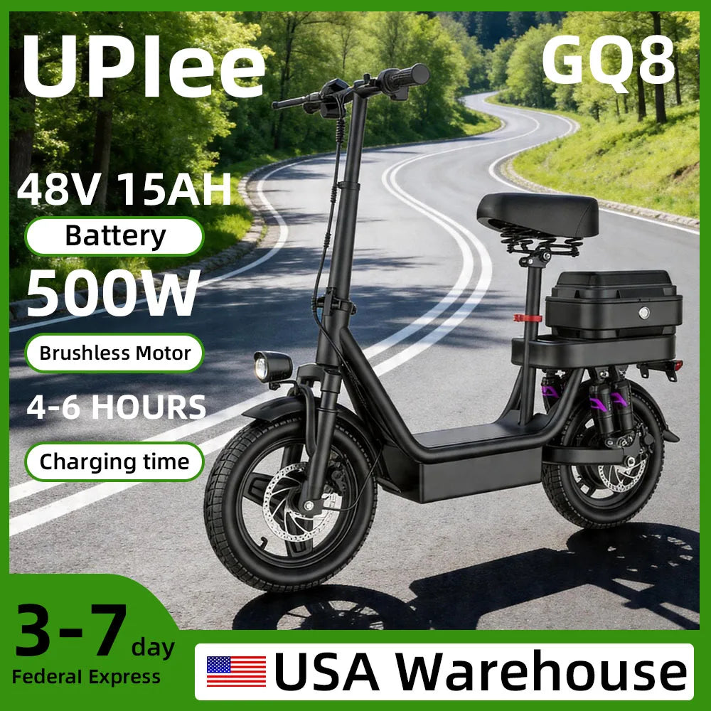 UPlee GQ8 Folding Electric Bike Featuring 500W Motor And Trunk