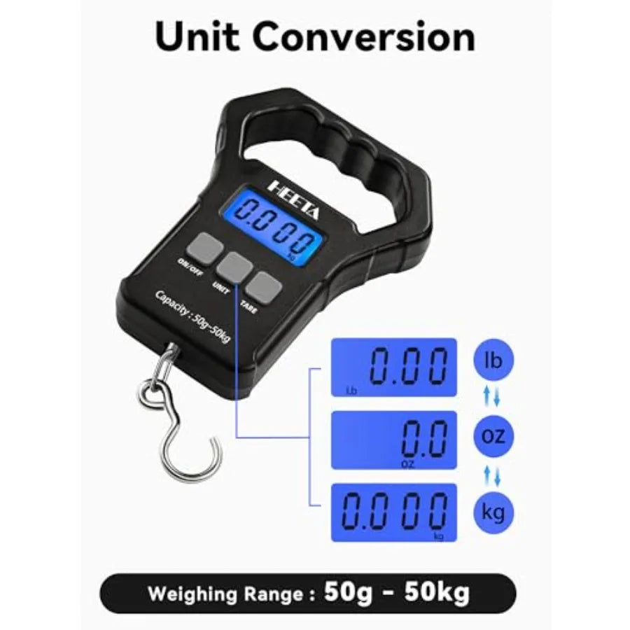 Digital Portable Fishing Weight Scale With Hook And Display