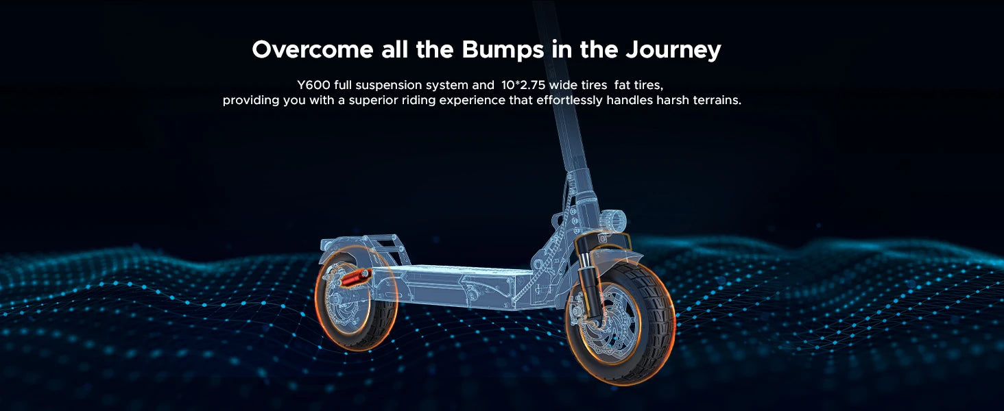 ENGWE 830W Peak Electric Folding Scooter, 48V 18.2AH, 43.5 Miles Range, 28mph, 10*4.0 Tires, Full Suspension, City & Rough Road