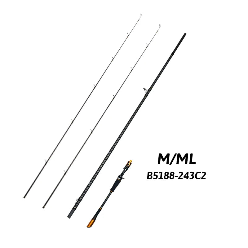 BIUTIFU Fast Action Carbon Lure Fishing Rod Spinning Surf Rod
