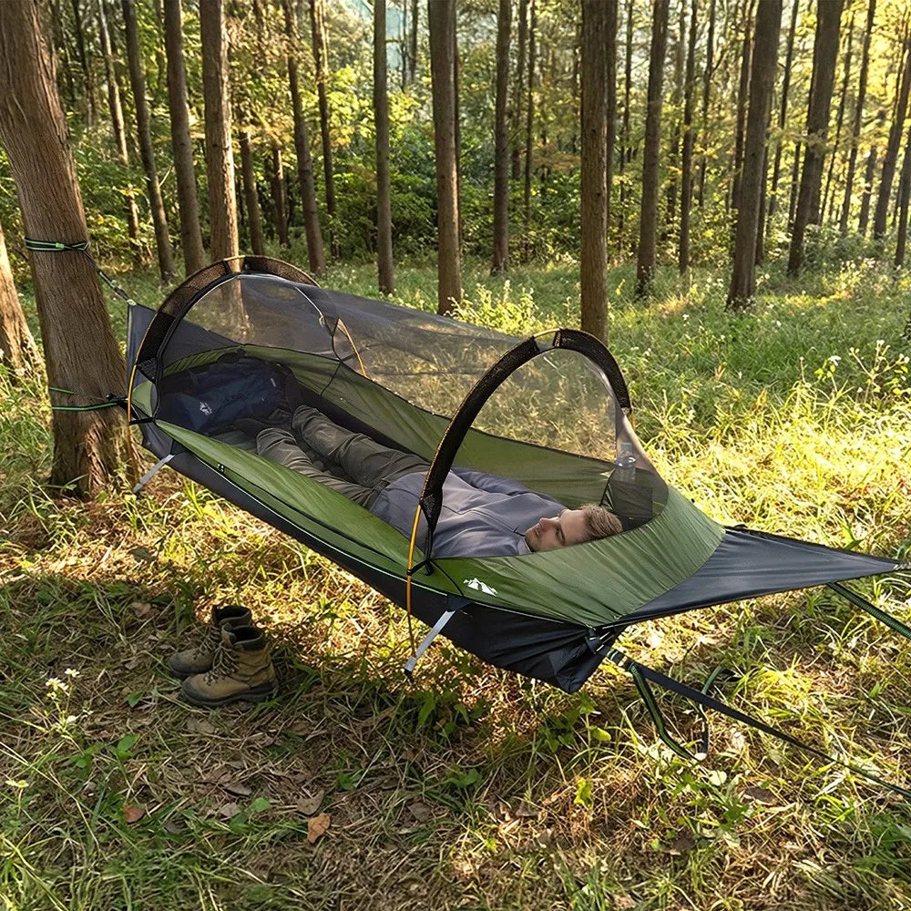 Night Cat Flat Lay Hammock Tent With Mosquito Net Rainfly