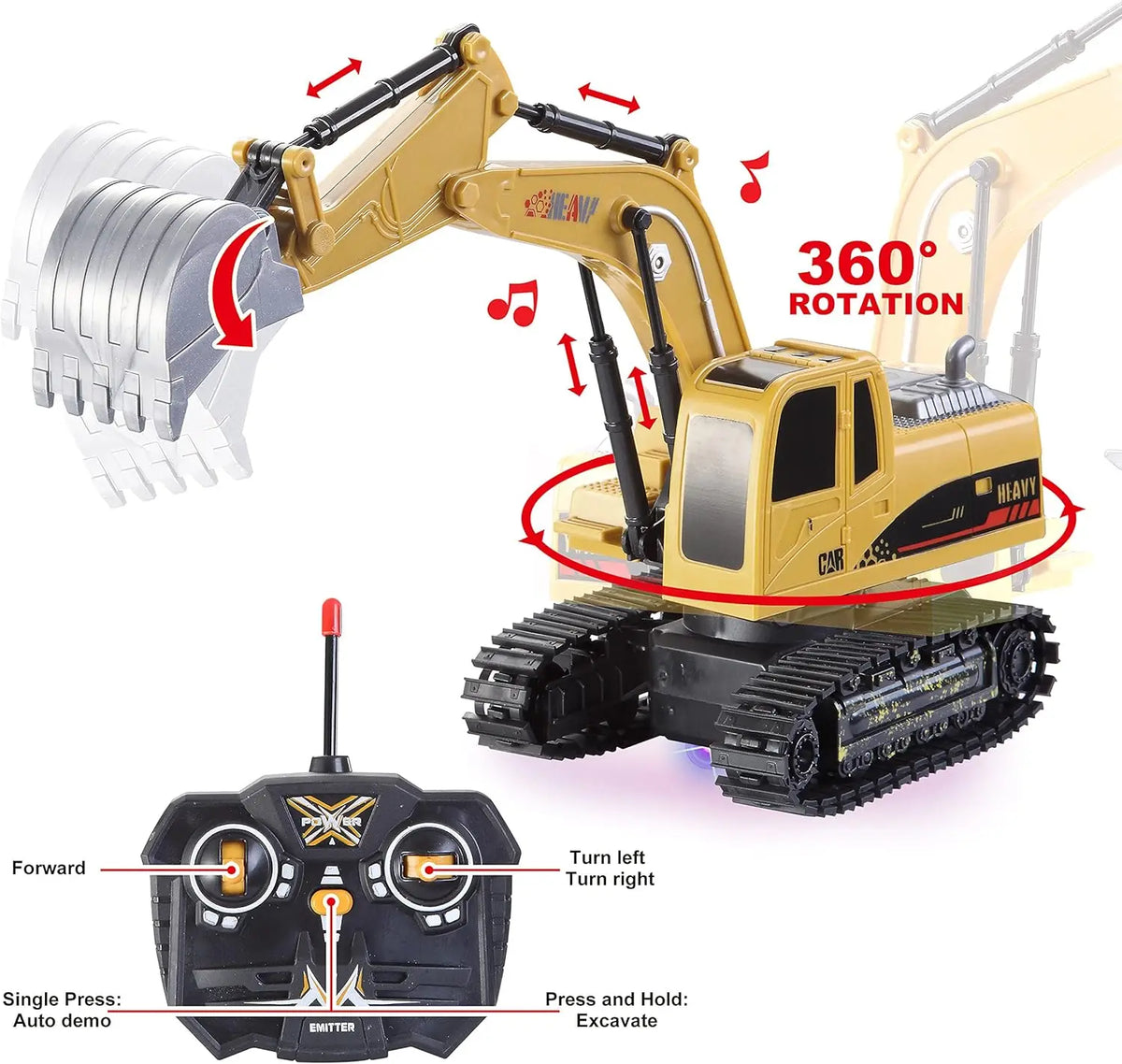 Joyfy Remote Control Construction Toy Set With Excavator And Truck