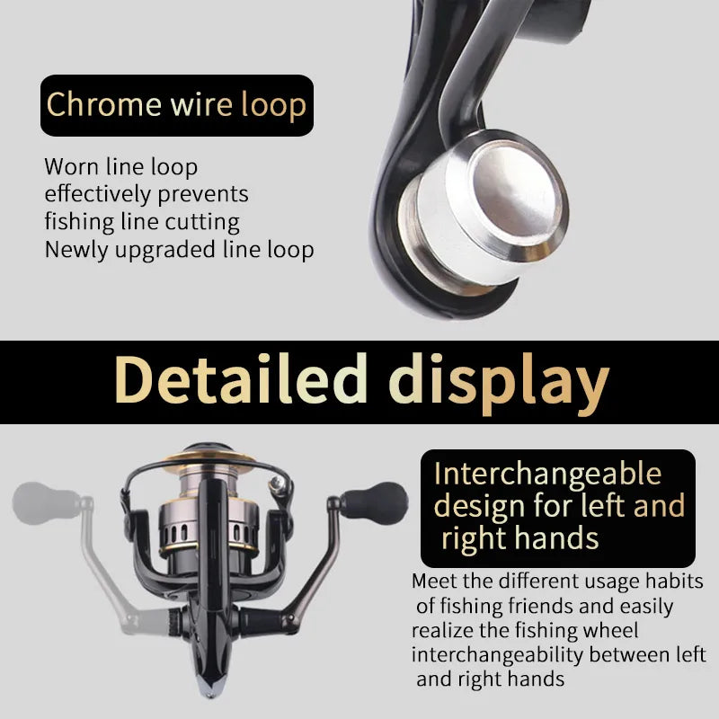 Adjustable Spinning Fishing Reel Aluminum Body Left Right Handle Switch