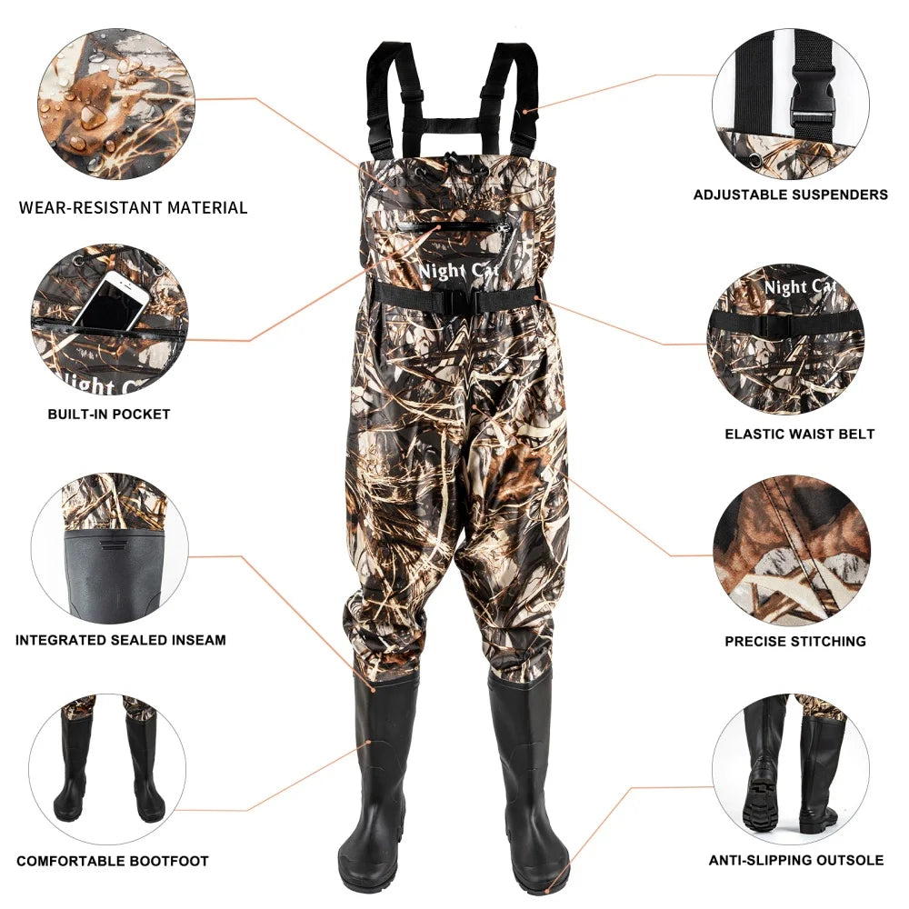 Night Cat Waterproof Breathable Chest Waders For Fishing And Hunting