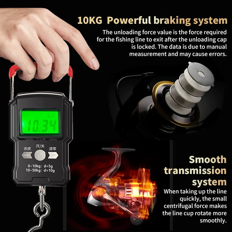 Adjustable Spinning Fishing Reel Aluminum Body Left Right Handle Switch