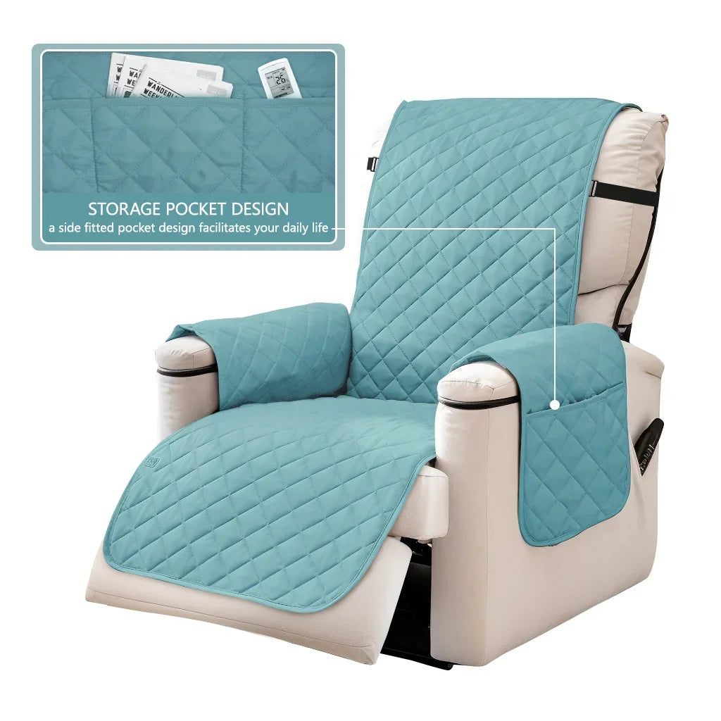 Recliner Sofa Covers Waterproof Sofa Slipcovers Non Slip Cover for Kids/Dogs/Pet Washable Furniture Protector with Elastic Strap