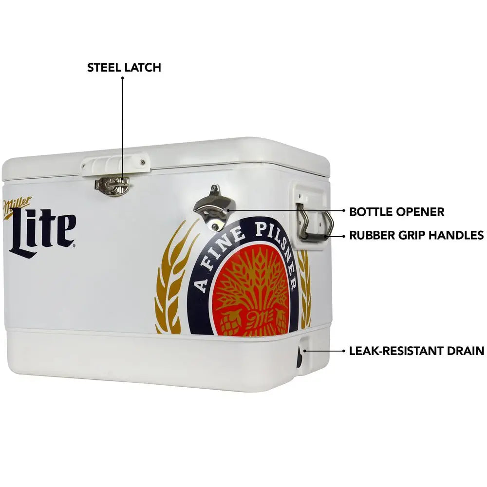 Miller Lite Insulated Ice Chest Cooler With Bottle Opener
