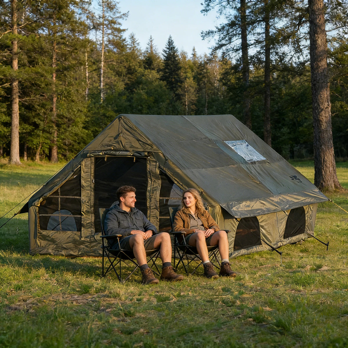 PAKICETUS Inflatable Camping Tent With Skylight And Integrated Air Pump