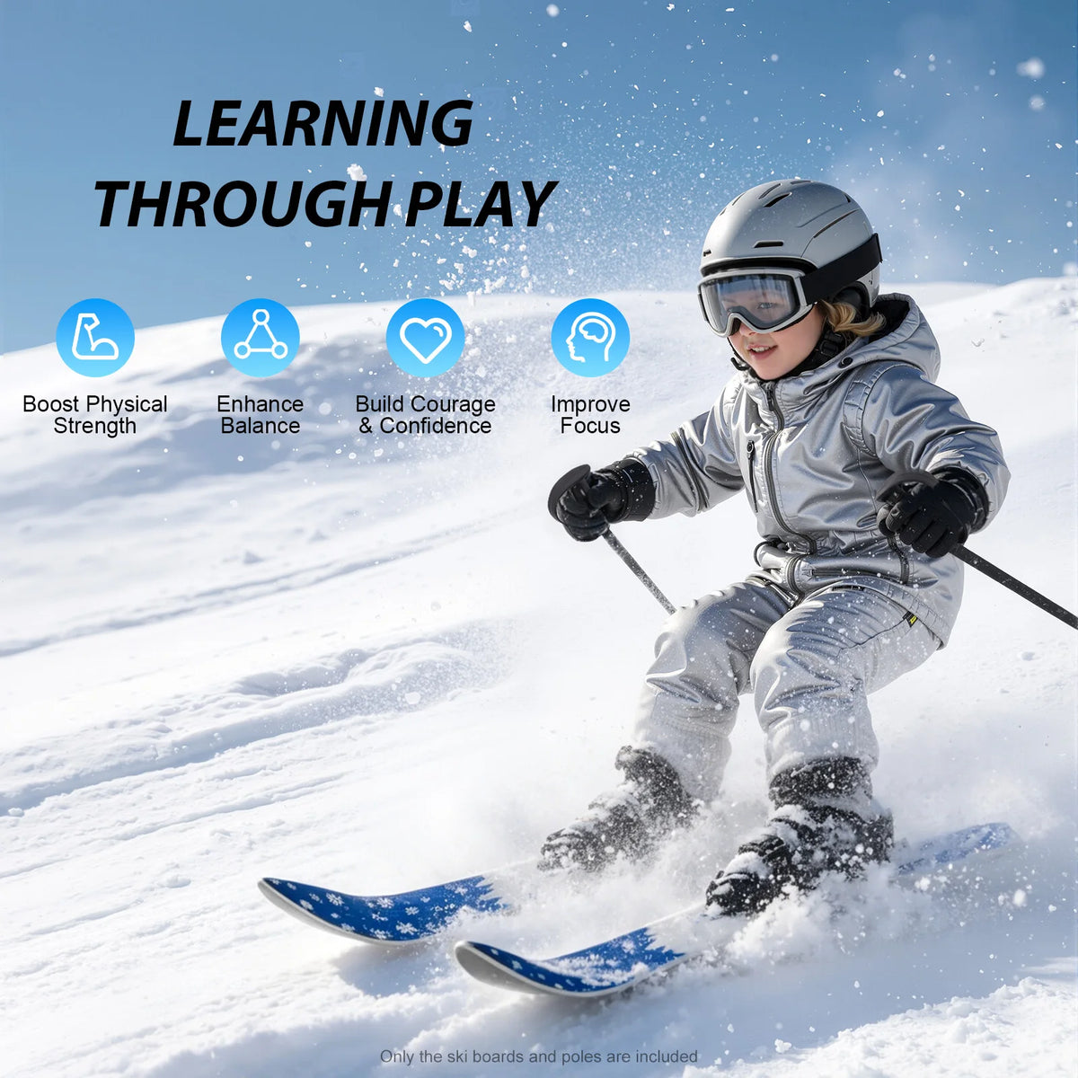 Kids Skis And Poles Beginner Snow Skiing Set For Children
