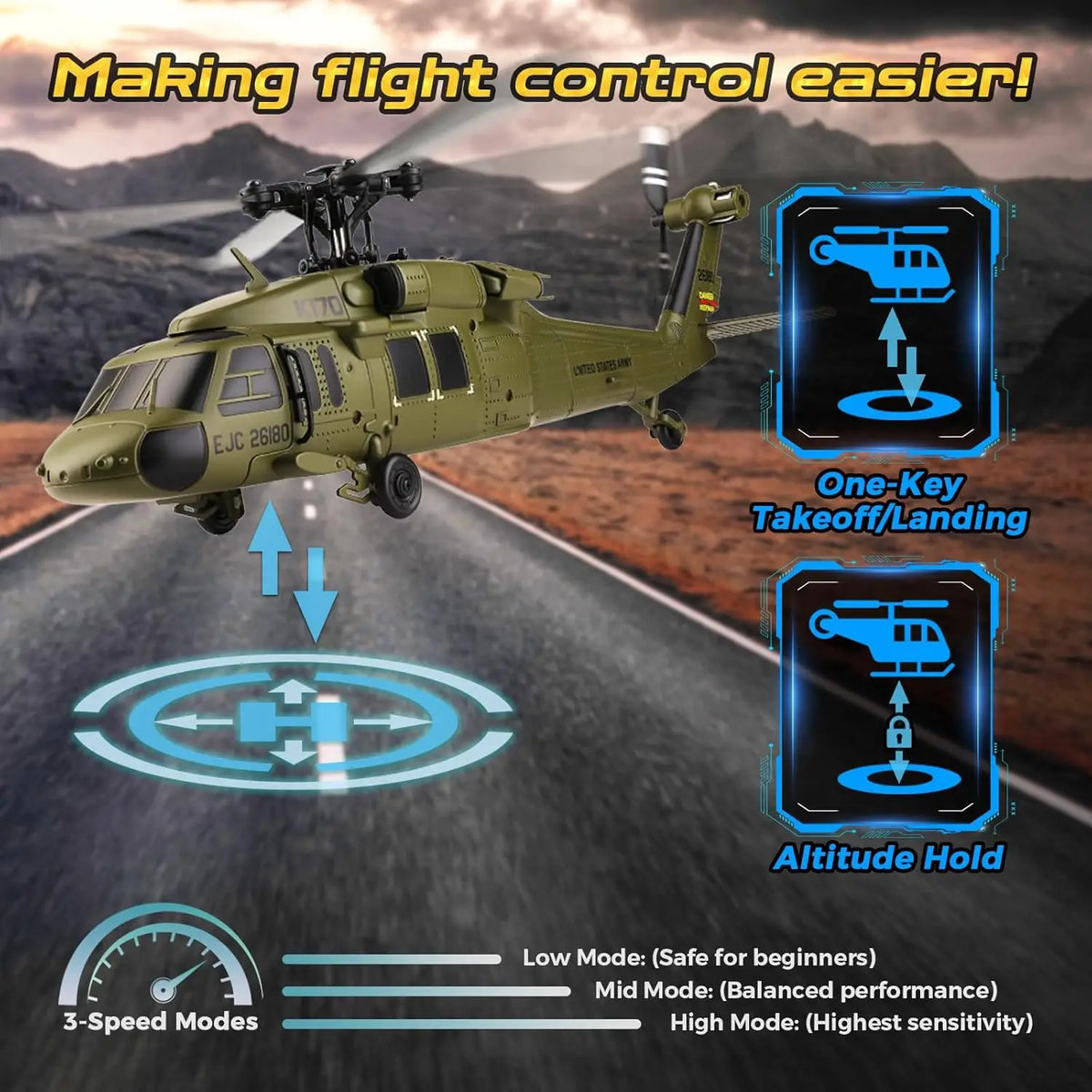 WLtoys K170 Brushless RC Helicopter with Three Batteries and Gyroscope