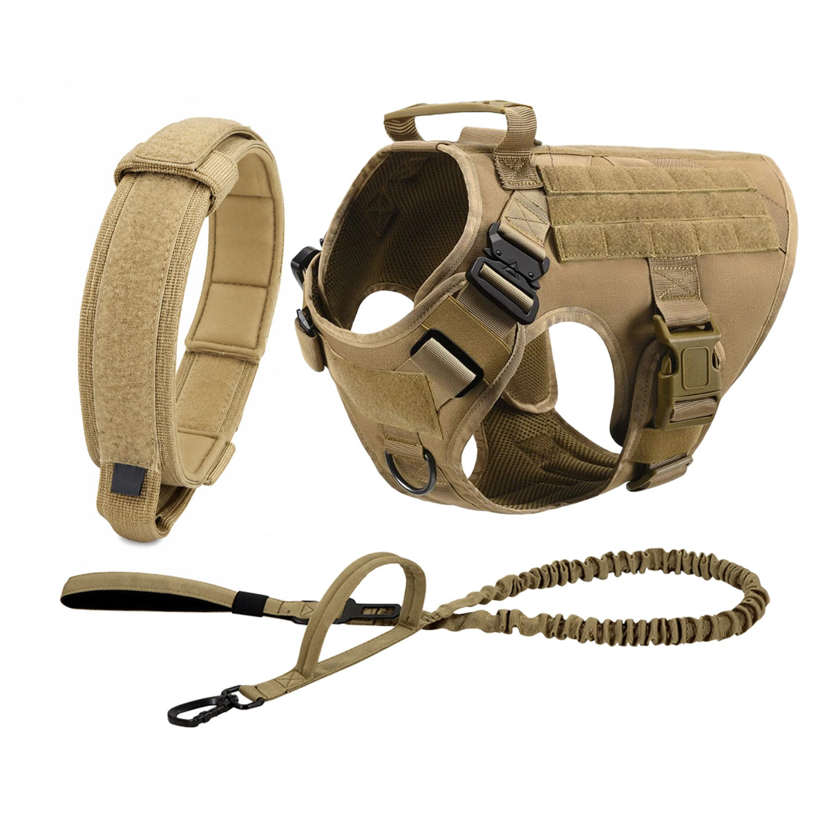 Petavel Tactical Dog Harness Molle Pouches For Active German Shepherds