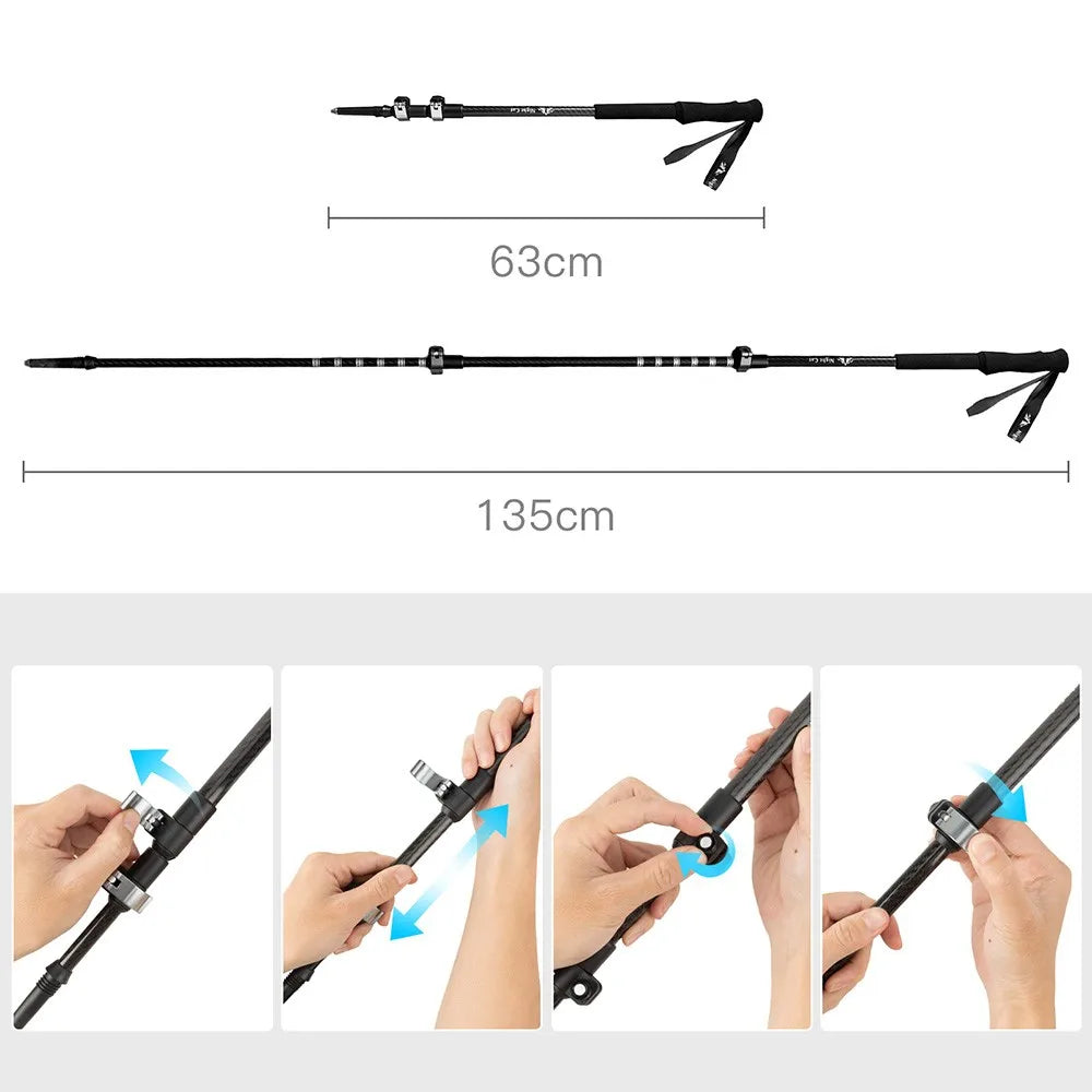 Night Cat Collapsible Trekking Pole For Hiking And Climbing