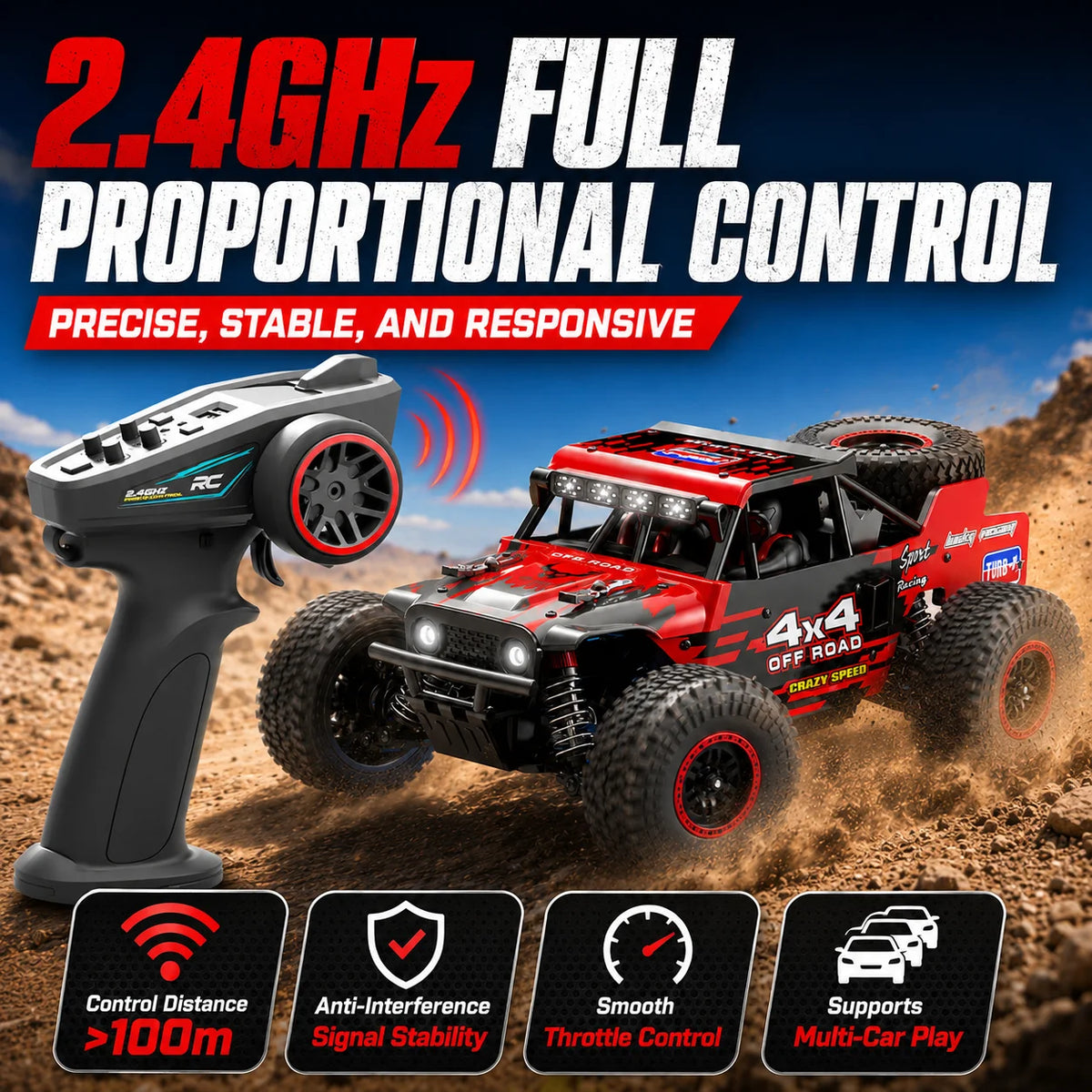 ZNLYRION Brushless 4WD Professional Wireless RC Car