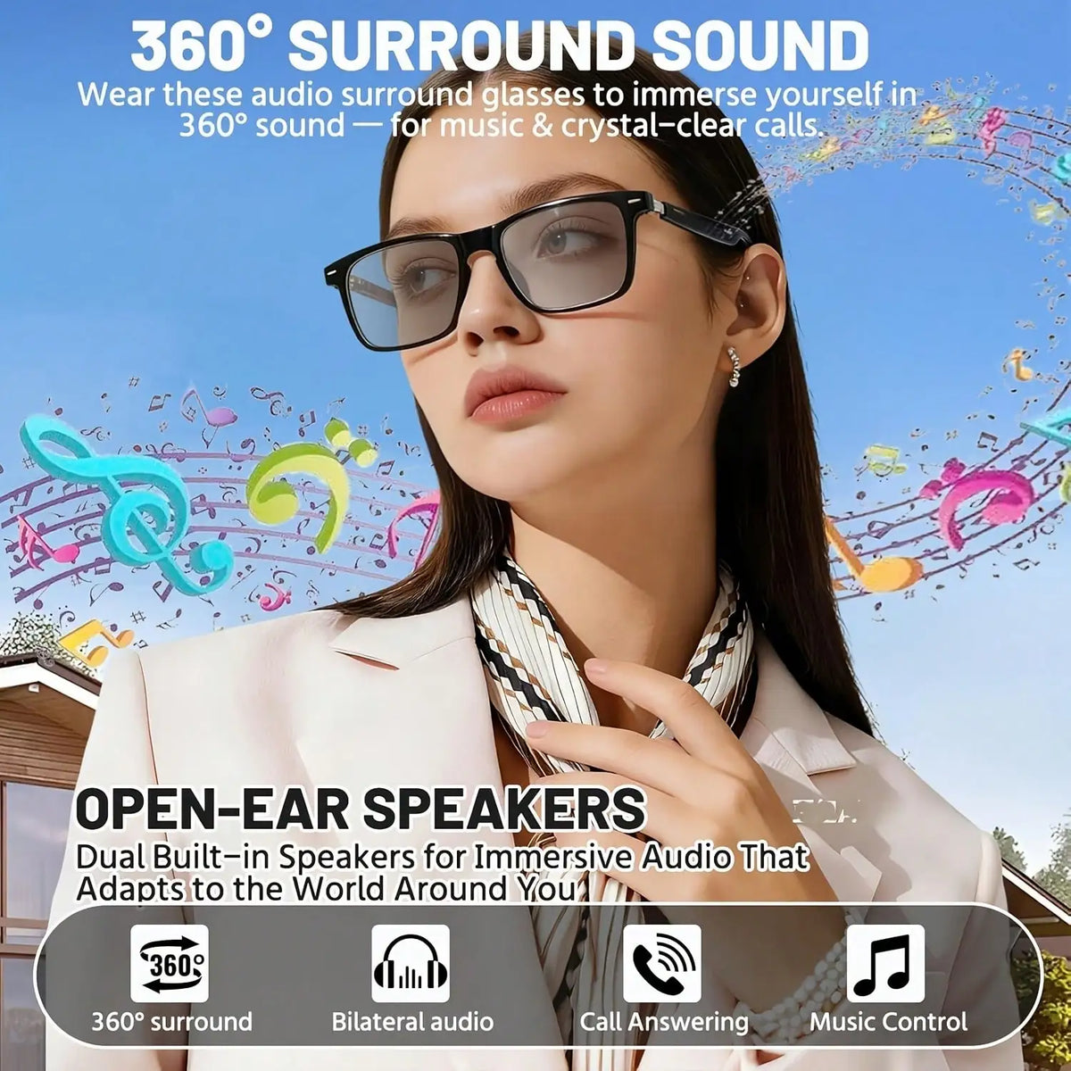Hivisuals AI Smart Glasses With Photochromic Lenses And Bluetooth
