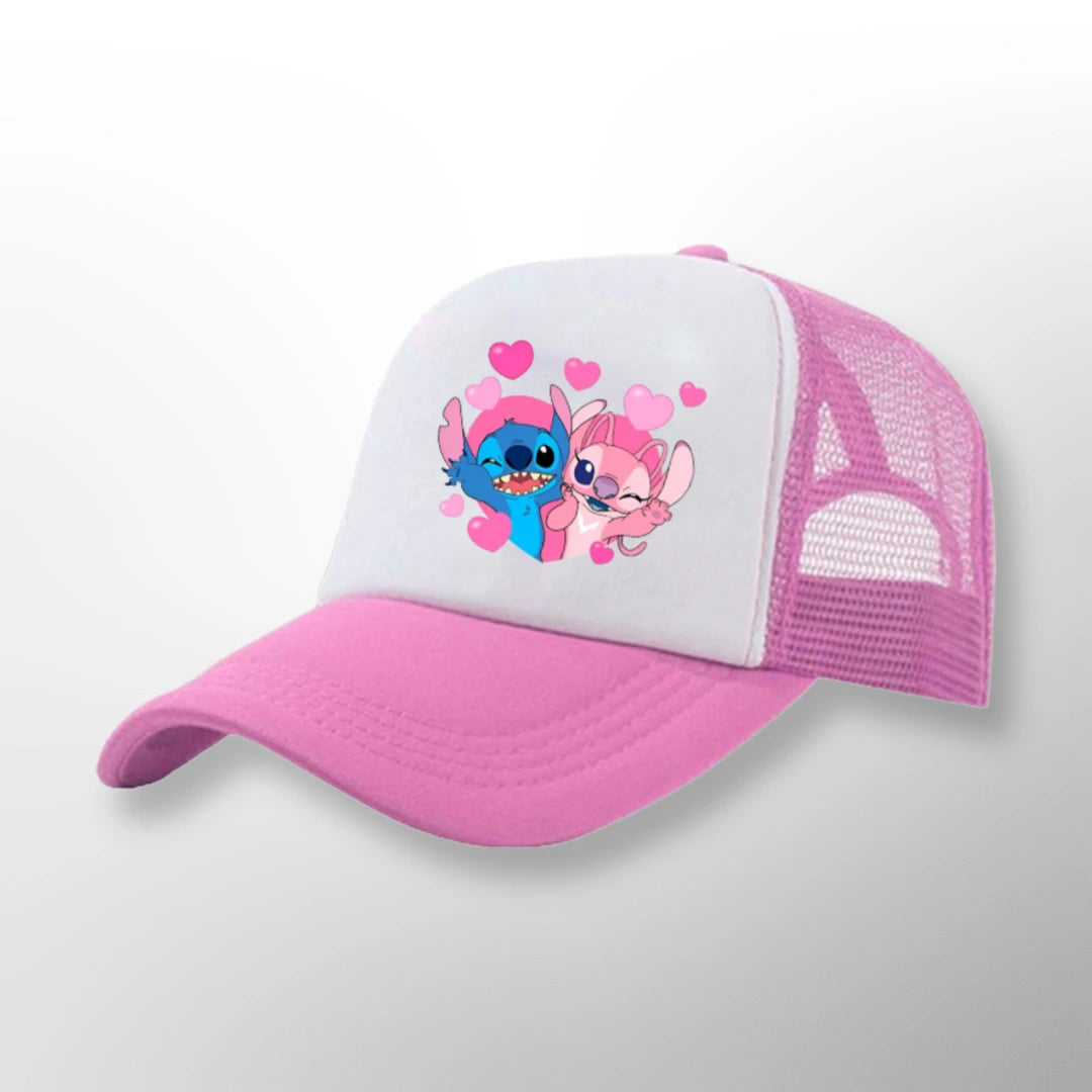 Stitch & Angel Mesh Sun Hat, Adjustable Summer Sun Protection Baseball Cap, Breathable Outdoor Sports Hat For Boys And Girls