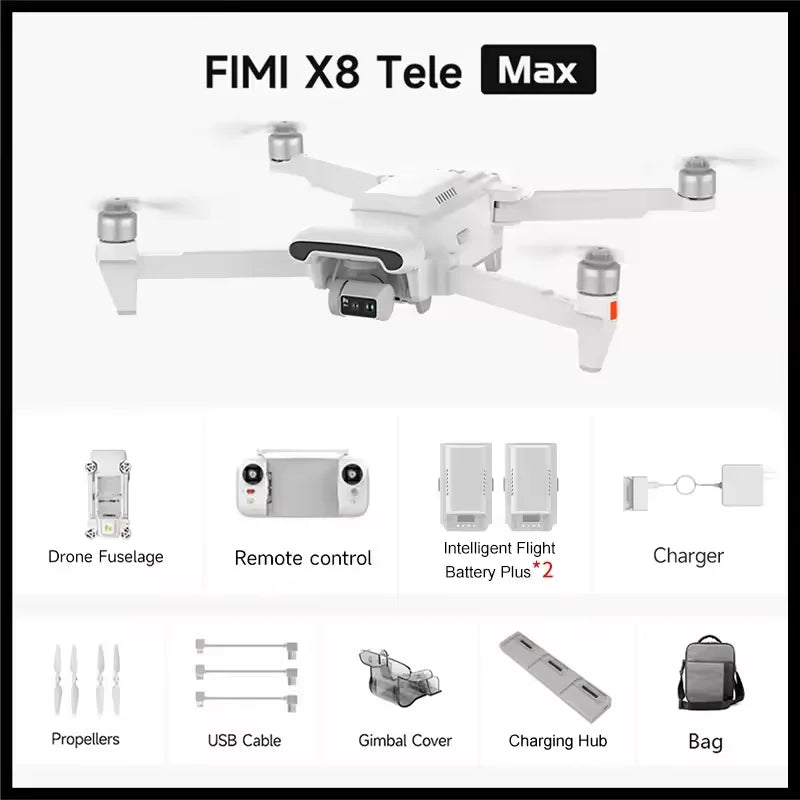 FIMI X8 Tele Max 4K Drone 30x Hybrid Zoom Professional