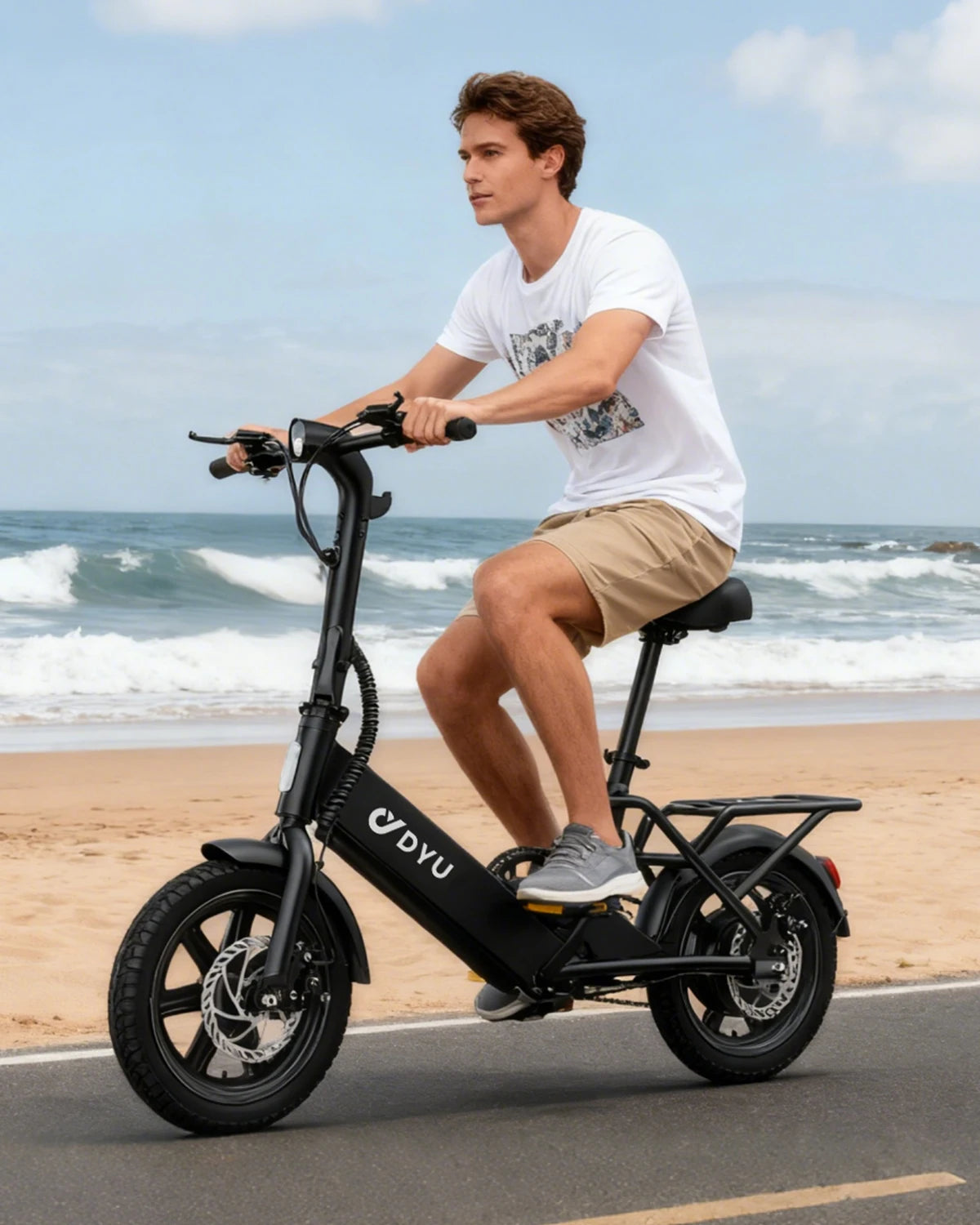 DYU C3 Folding Electric Bicycle Featuring 500W Motor