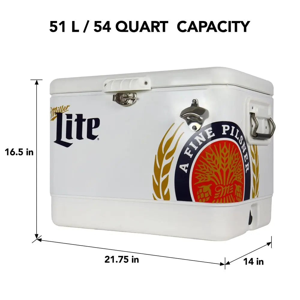 Miller Lite Insulated Ice Chest Cooler With Bottle Opener