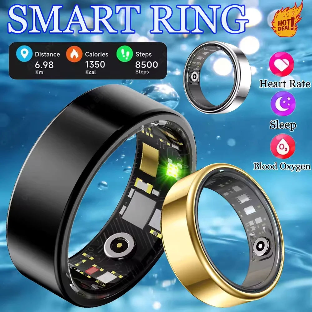 R09 Smart Ring Health Monitor With Charging Case And Waterproof