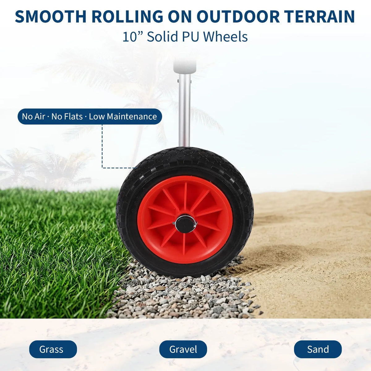 Heavy Duty Adjustable Aluminum Kayak Cart With Solid Wheels