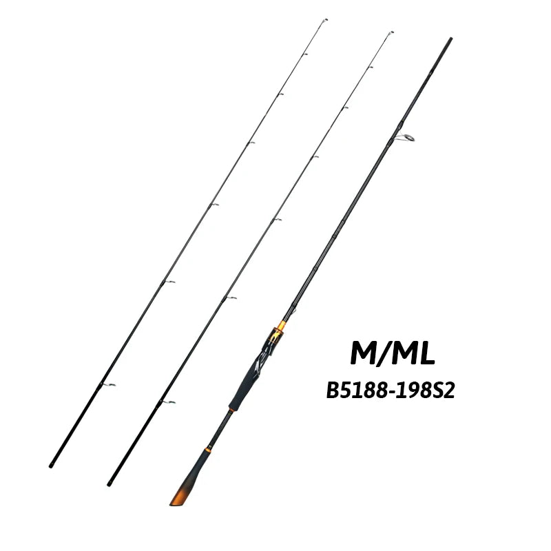 BIUTIFU Fast Action Carbon Lure Fishing Rod Spinning Surf Rod