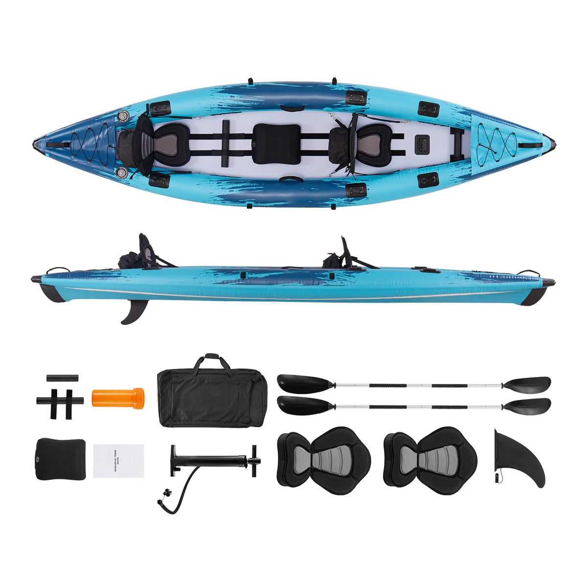 Two Person Inflatable Recreational Kayak With Padded Seats