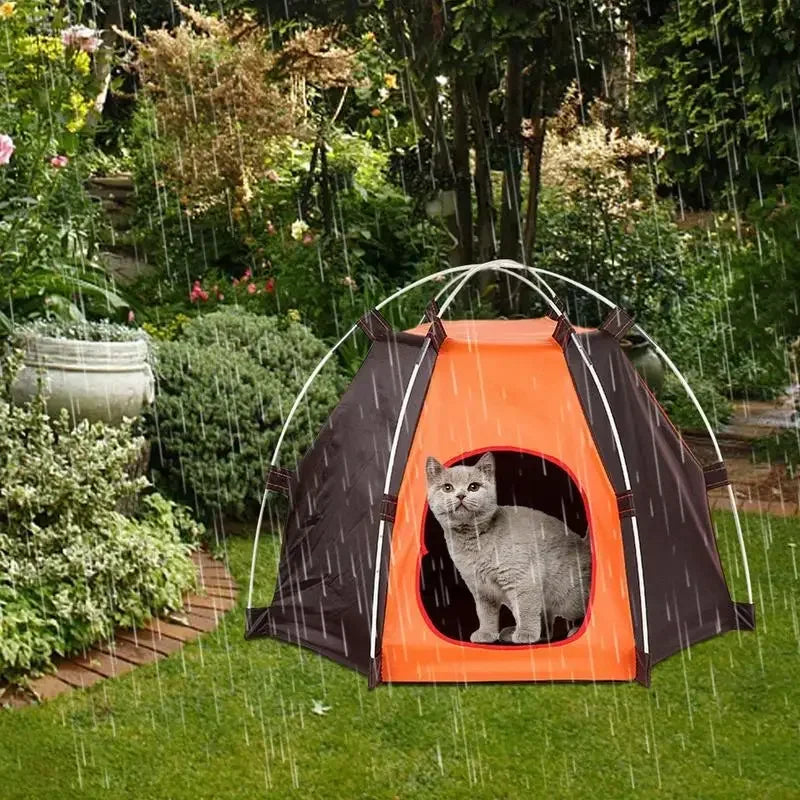 Pet Camping Tent Dog Tents Cat Kennel Puppy House Outdoor Sun Protection Breathable Foldable Tent Waterproof Tent Pet Supplies