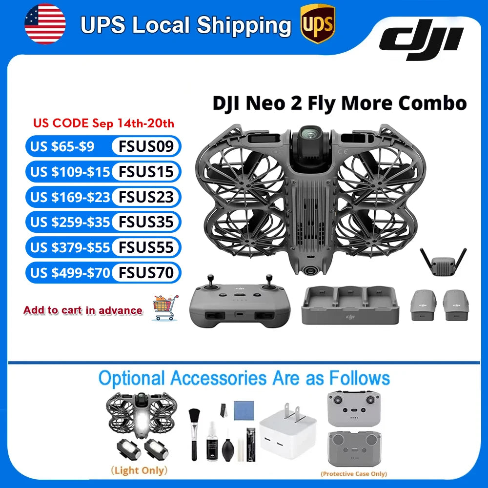 DJI Neo 2 Fly More Combo 4K Camera Drone Reliable Autonomous Tracking