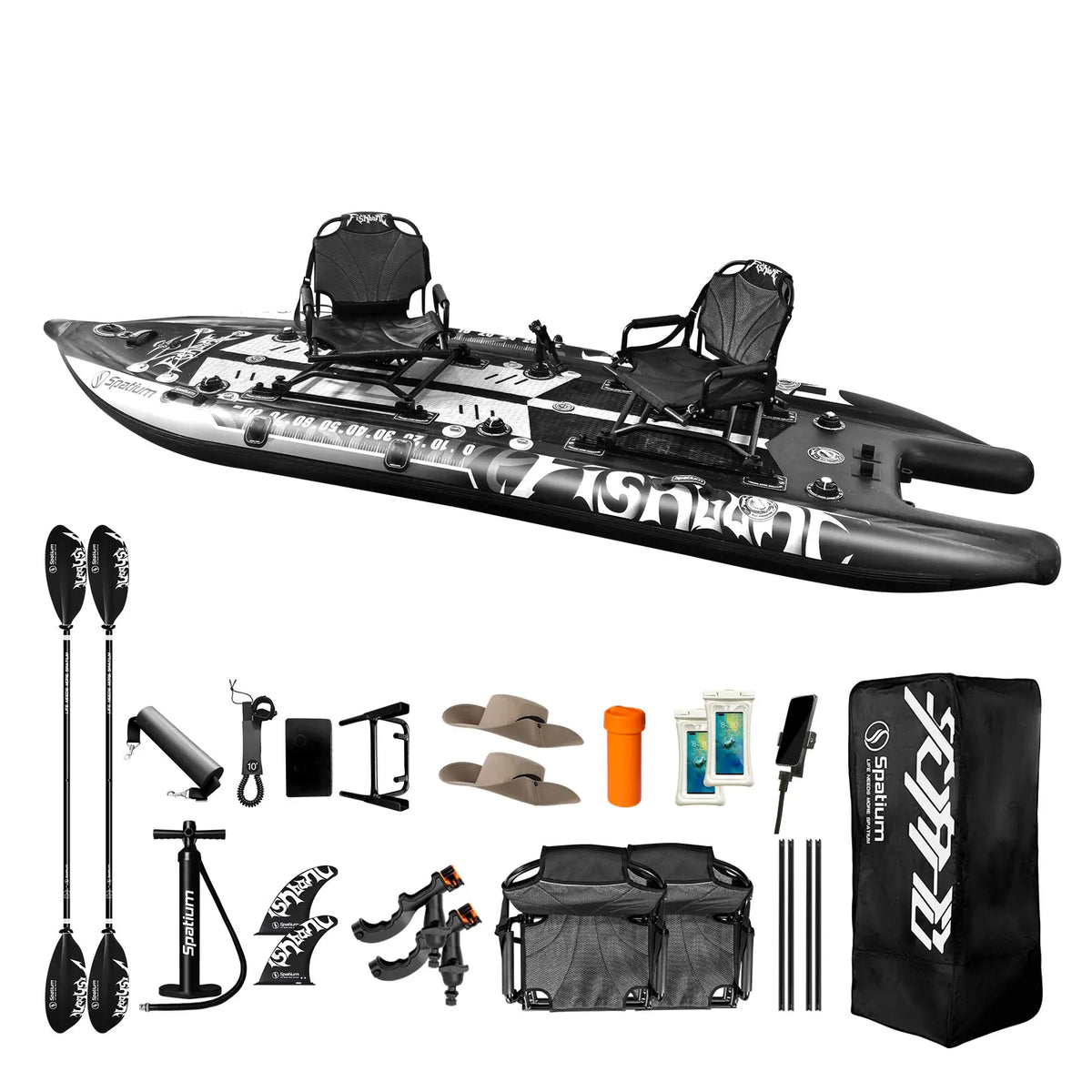 Spatium Inflatable Fishing Paddle Board With Motor And Accessories