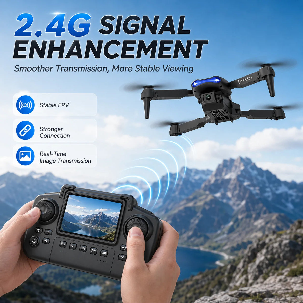 Znlyrion Foldable 4K Dual Camera RC Drone With Altitude Hold