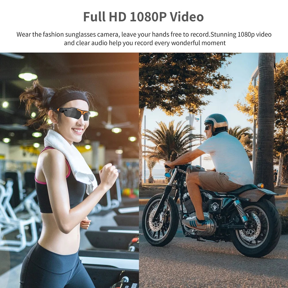 KIDKD Smart Glasses With 1080P Mini Camera For Outdoor Cycling