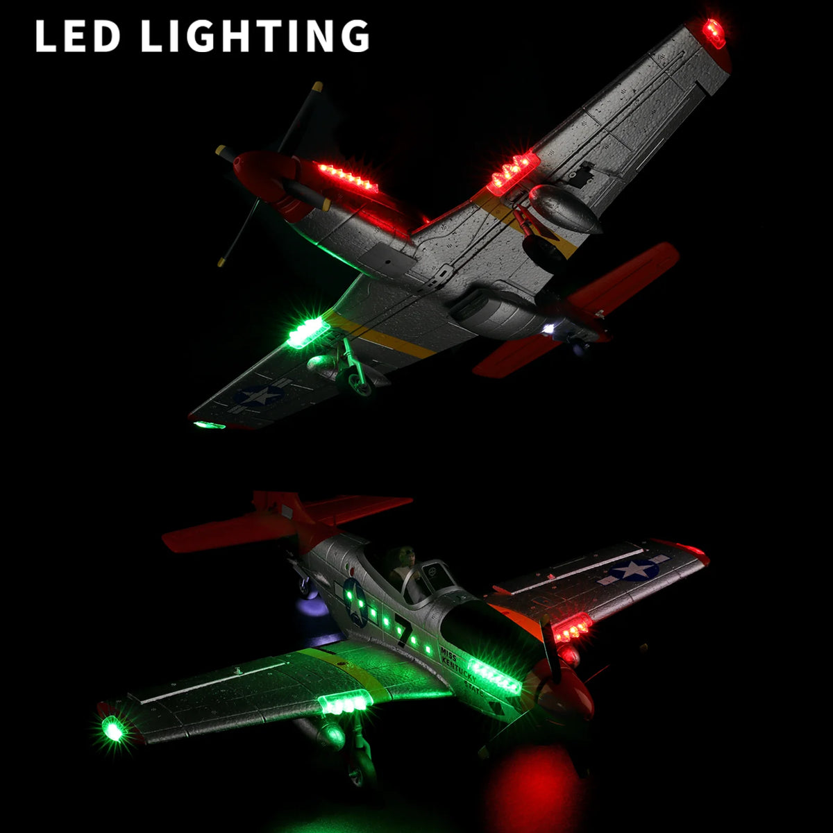 WLtoys Xk A280 P51 Brushless RC Airplane With Lights