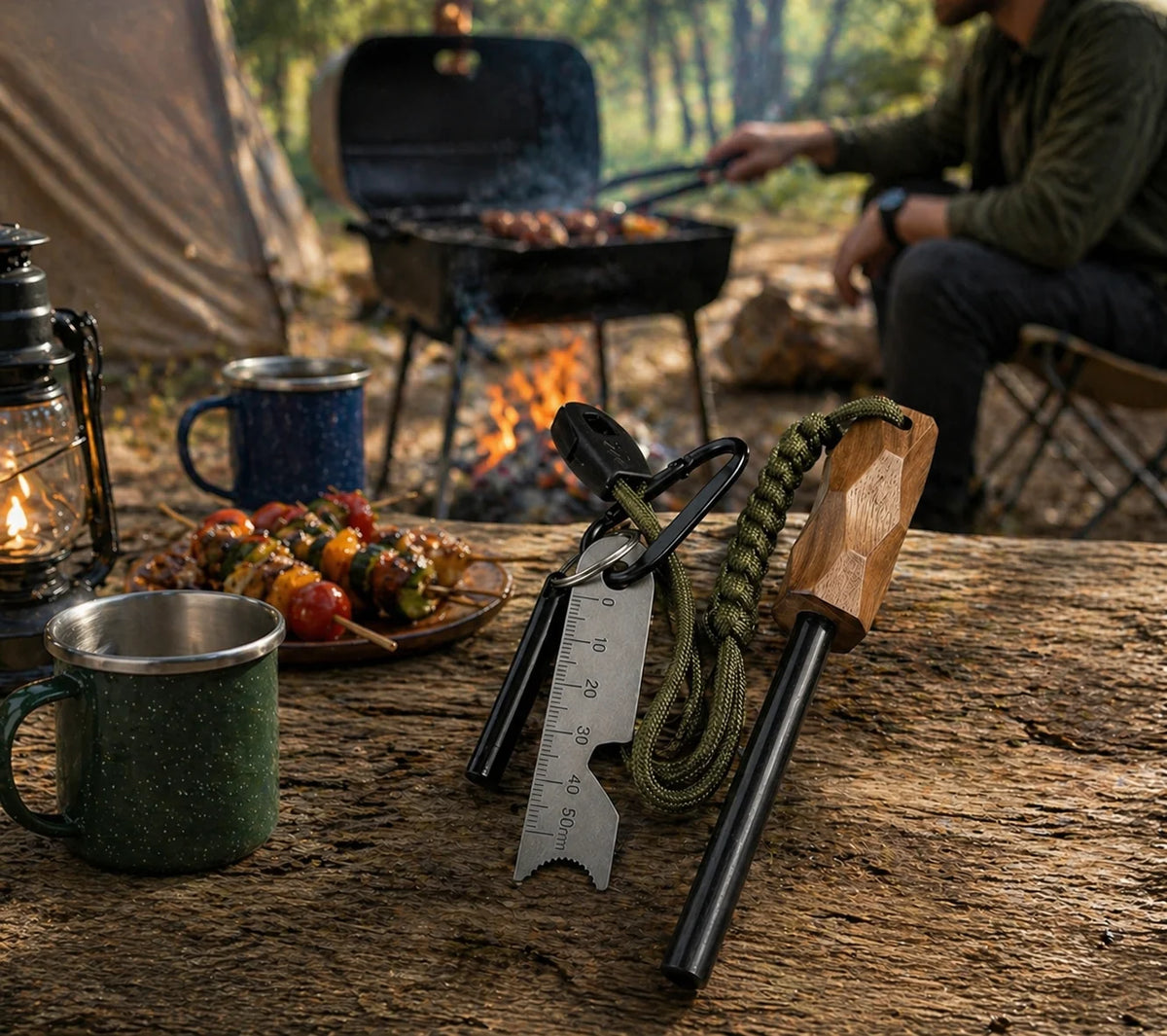 Magnesium Fire Starter Kit With Whistle And Pocket Scraper