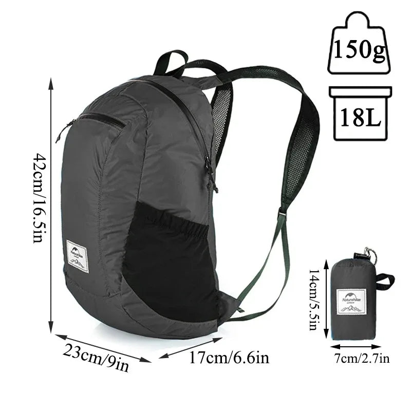 Naturehike 18L Ultralight Nylon Camping Backpack For Hiking And Travel