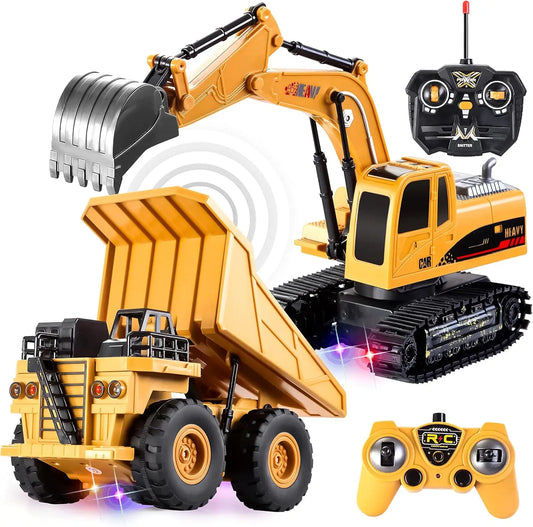 Joyfy Remote Control Construction Toy Set With Excavator And Truck