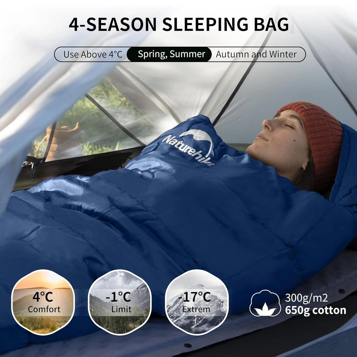Naturehike Winter Camping Mummy Sleeping Bag For Adults