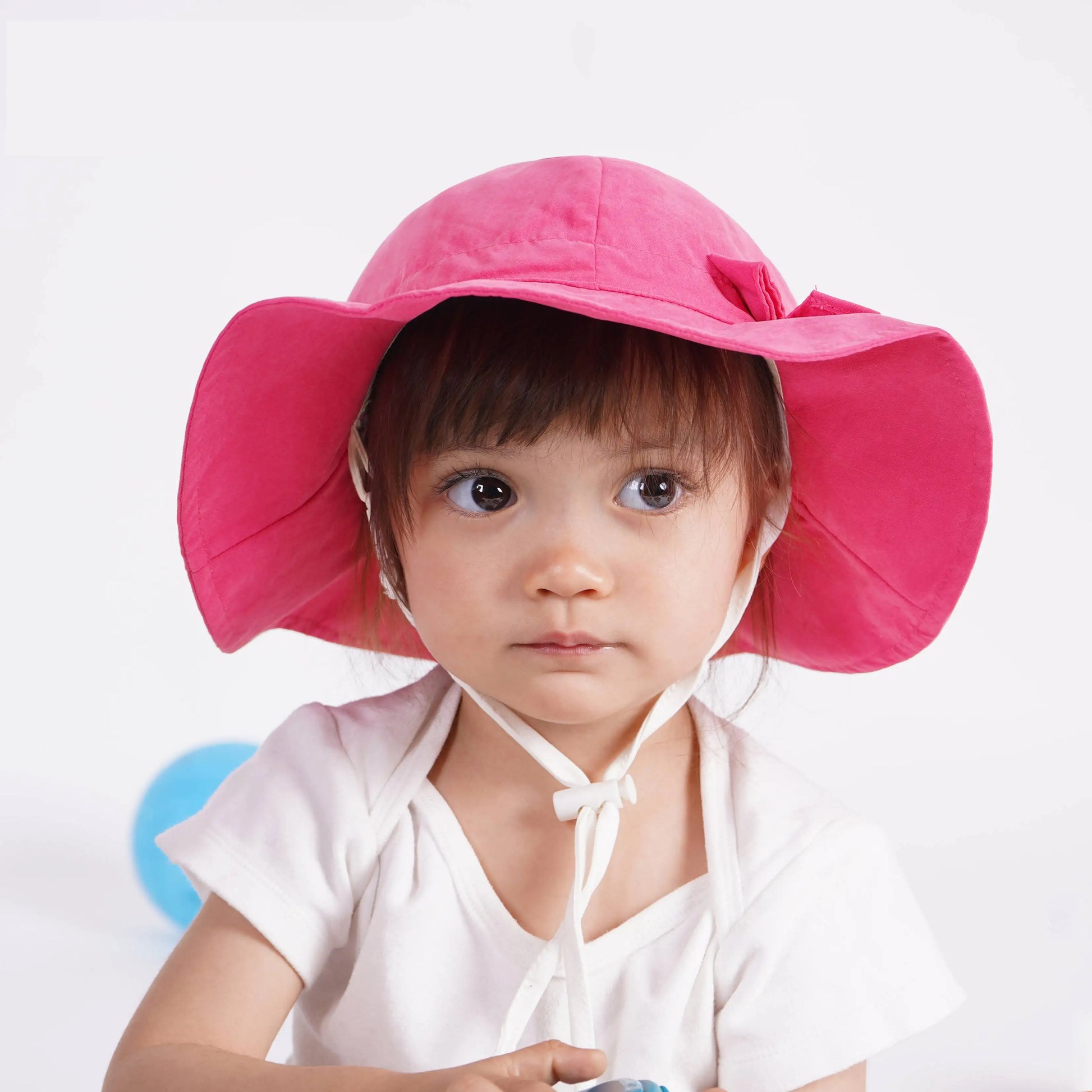 Bowknot Beach Sun Protection Hats Adjustable Bucket Hats for Toddler Kids Baby and Girls