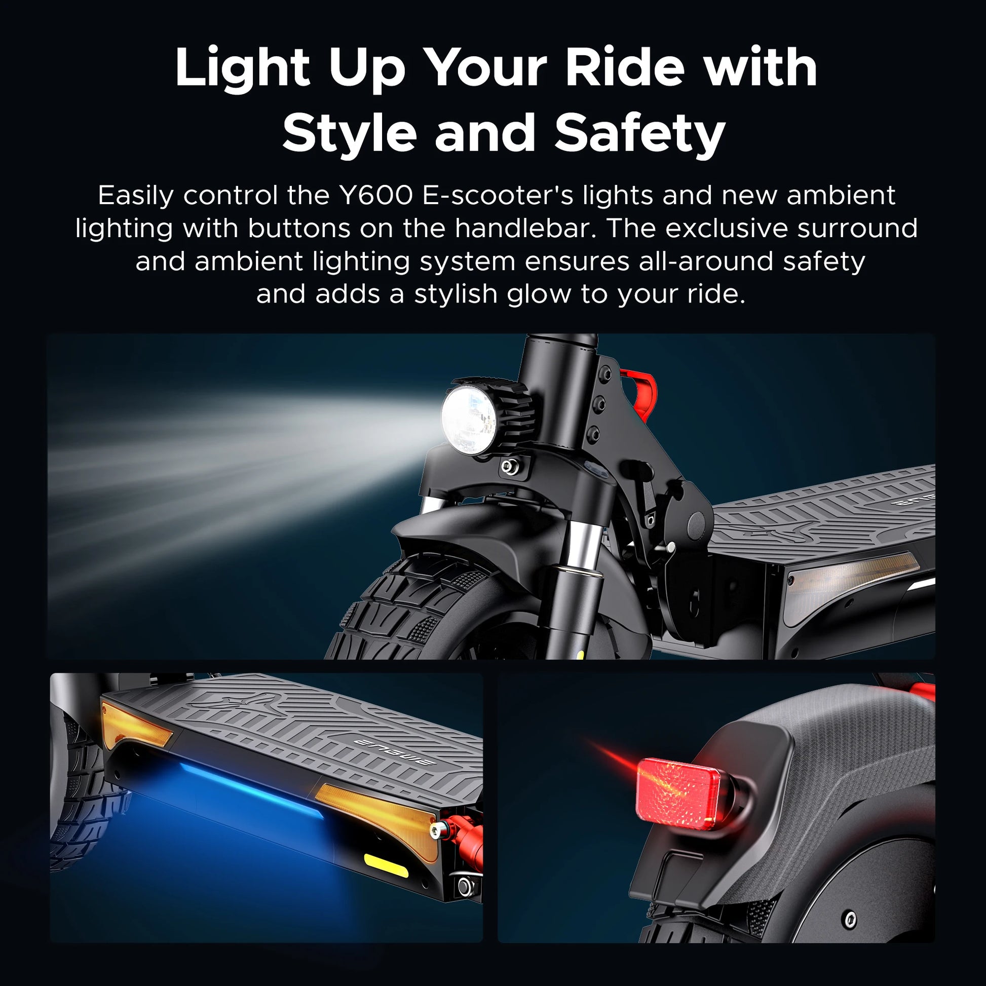 ENGWE 830W Peak Electric Folding Scooter, 48V 18.2AH, 43.5 Miles Range, 28mph, 10*4.0 Tires, Full Suspension, City & Rough Road